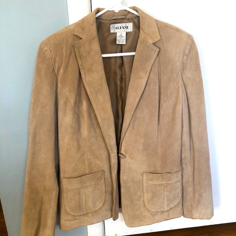 Alfani leather blazer